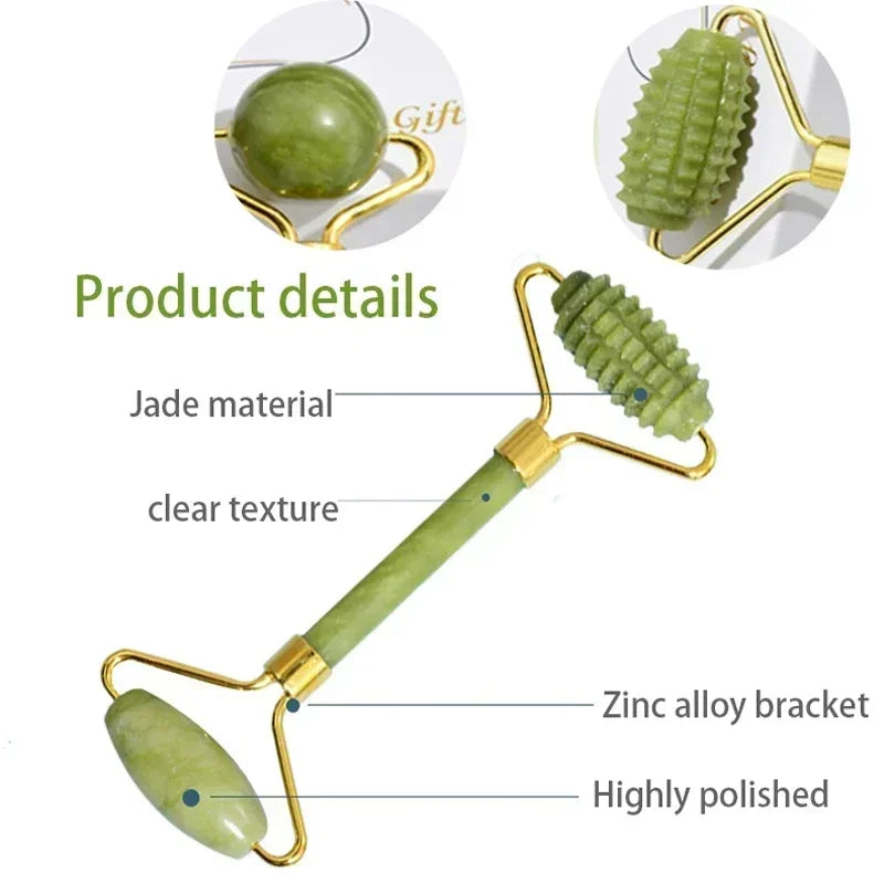 Jade Roller & Gua Sha Facial Massage Set