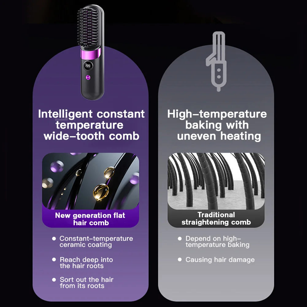 Cordless Hair Straightener Brush