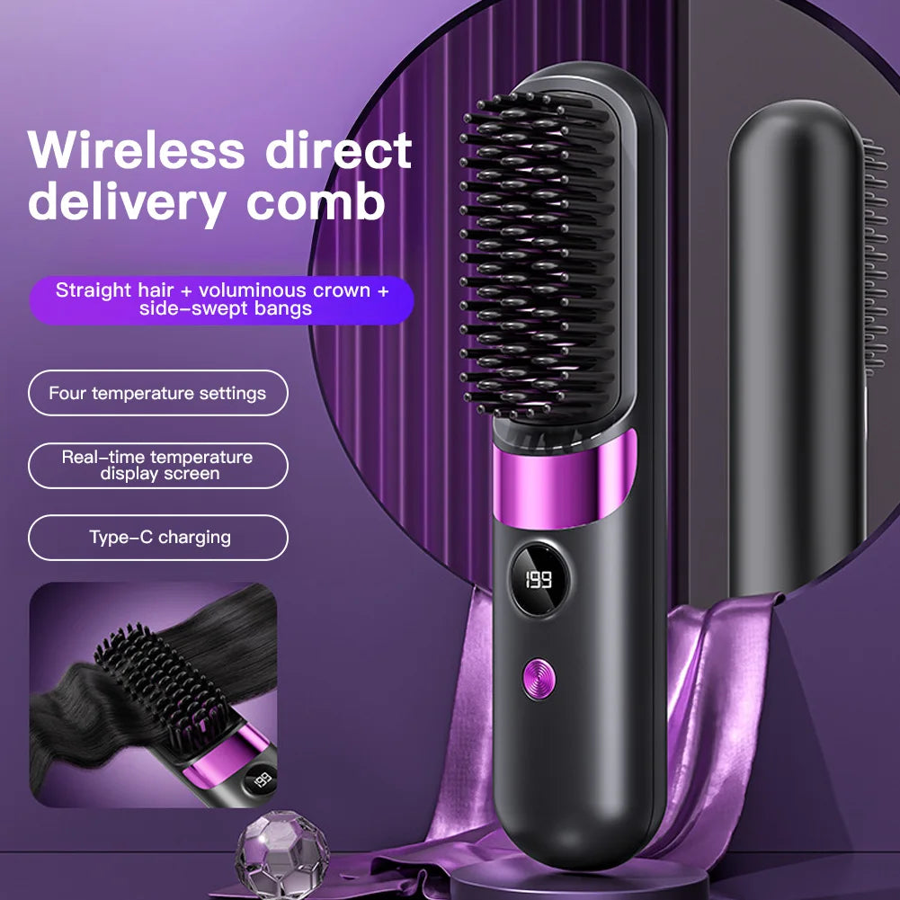 Cordless Hair Straightener Brush