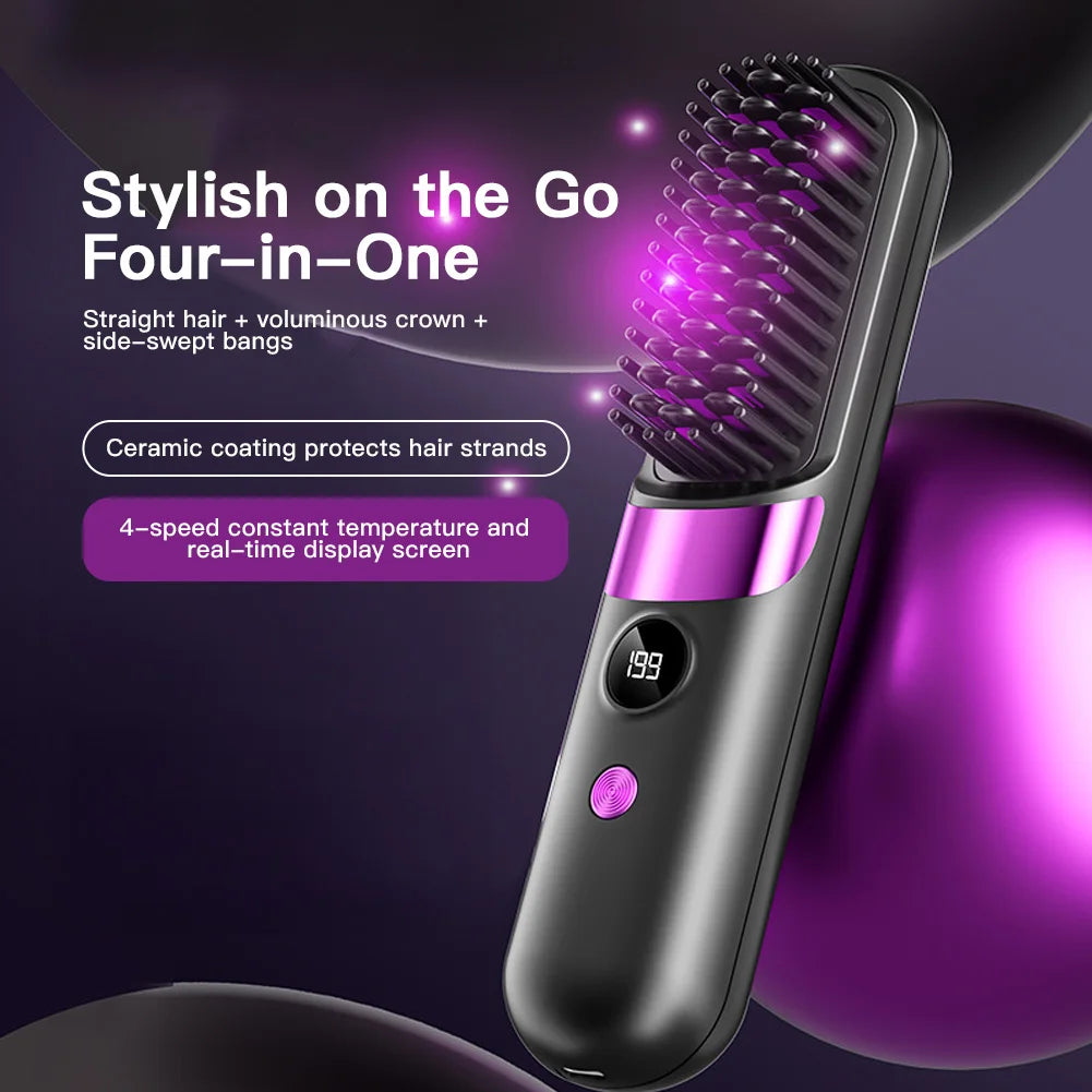 Cordless Hair Straightener Brush