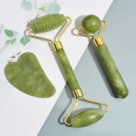 Jade Roller & Gua Sha Facial Massage Set