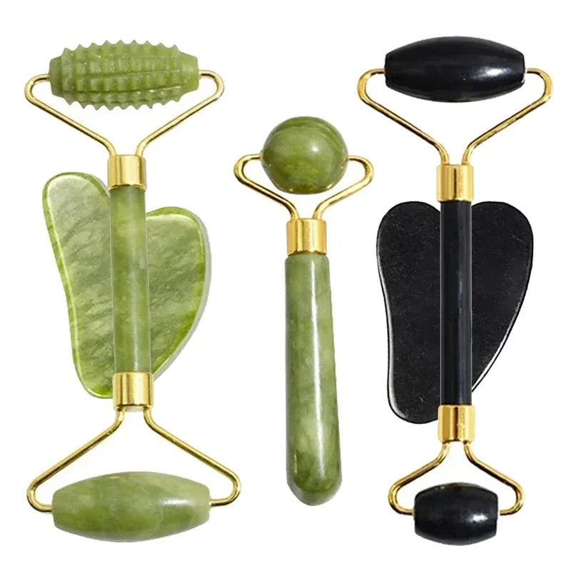 Jade Roller & Gua Sha Facial Massage Set