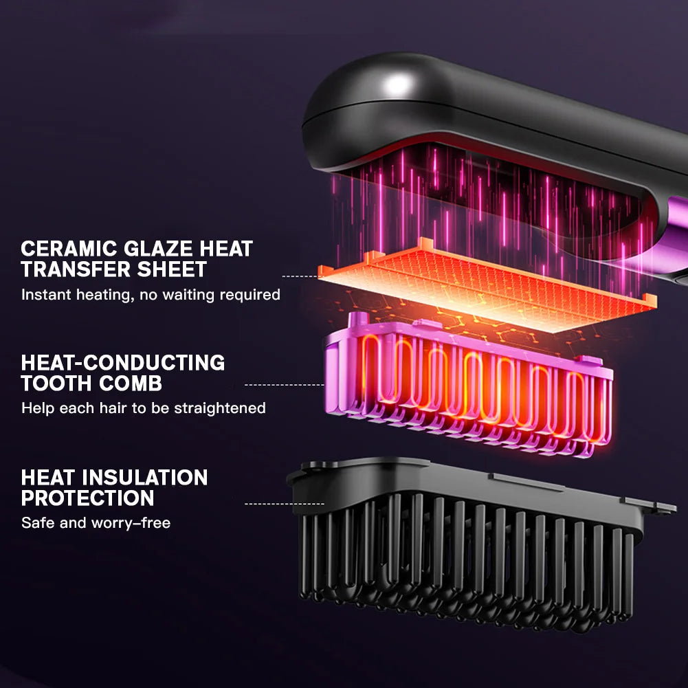 Cordless Hair Straightener Brush