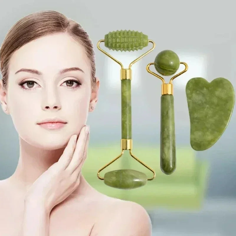 Jade Roller & Gua Sha Facial Massage Set