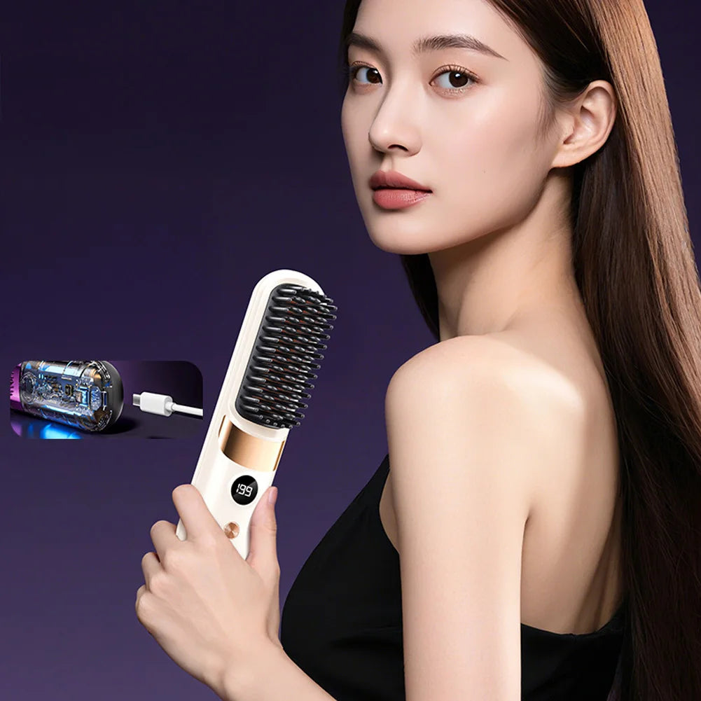 Cordless Hair Straightener Brush