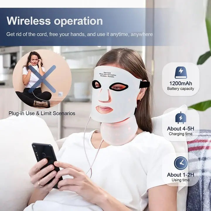 7-Color LED Red Light Therapy Face Mask